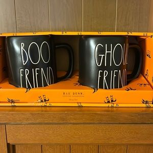 •Rae Dunn• Set of 2 “Boo Friend Ghoul Friend” mugs